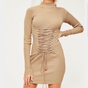 Nude corset mini dress